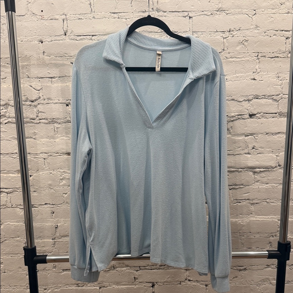 Torrid Sky Blue V-Neck Blouse